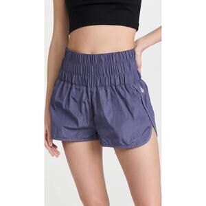 Free People FP Movement Black The Way Home Deep Sea Purple Shorts Size Large $38